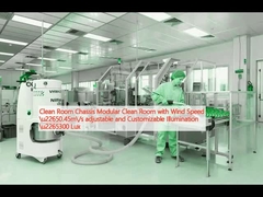 Sala limpia Chasis Sala limpia modular con velocidad del viento ≥ 0,45 m/s Iluminación ajustable y personalizable ≥ 300 Lux