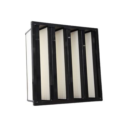 Filtro de aire de flujo laminar de carbono activado V Bank H13 H14 HEPA Mini Plissado para sala limpia