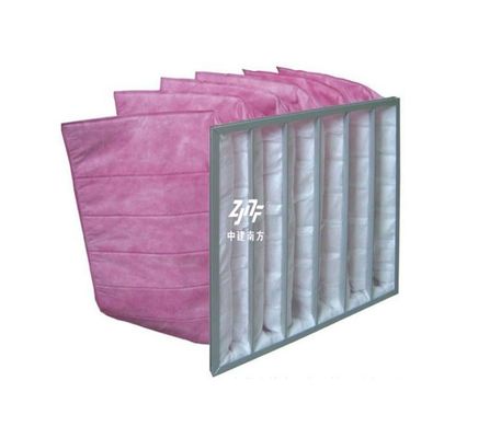 Bolsa de filtro de aire de 6 pulgadas industrial personalizada Filtros de aire con baja resistencia de fibra sintética de bolsas personalizadas medianas Sistema HVAC