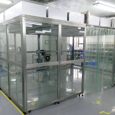 H14 HEPA Soft Wall Cleanroom Booth Portátil fácil de ensamblar con flujo laminar FFU Techo cortina de PVC