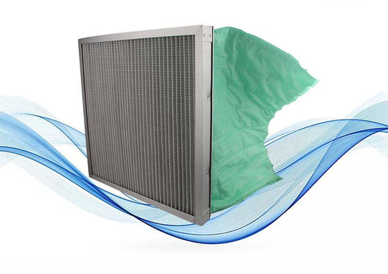 1um filtro de aire de bolsillo de fibra de vidrio para el sistema HVAC 45%-95% eficiencia de filtración
