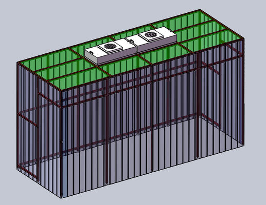 Cuarto limpio antiestático con caja de madera de pliegue con control de presión de aire optimizado