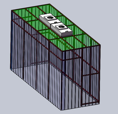 Cuarto limpio de pared de vidrio de PVC con control de presión positiva/negativa - Sistema de instalación rápida