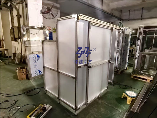 Cabina de sala limpia para fabricación farmacéutica con energía y condiciones estériles, con sensores de velocidad sin contacto
