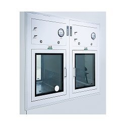 Caja de transferencia de sala limpia de doble puerta personalizable con luz UV